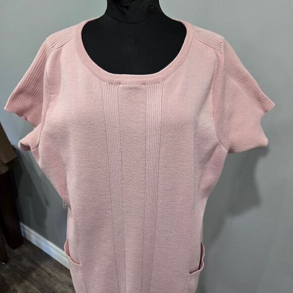 🐢 Torrid Mauve Pink Sweater Knit Self Tie Shift Dress Size 3 - Picture 7 of 17